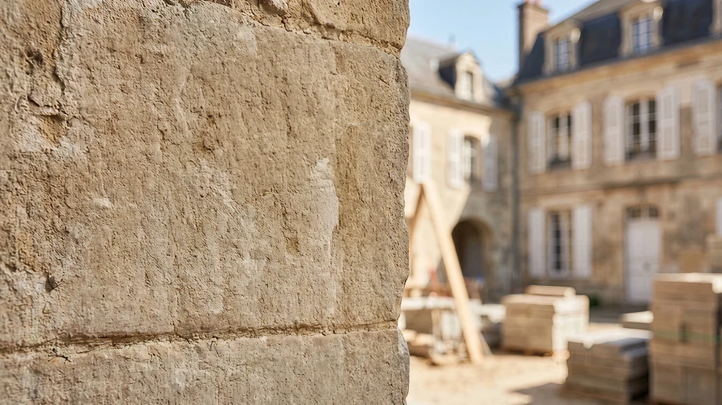 Un maçon est en train de monter un mur de blocs de béton aéré en utilisant des techniques de maçonnerie sur le chantier